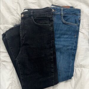 ZARA Black and Blue Women's Jeans